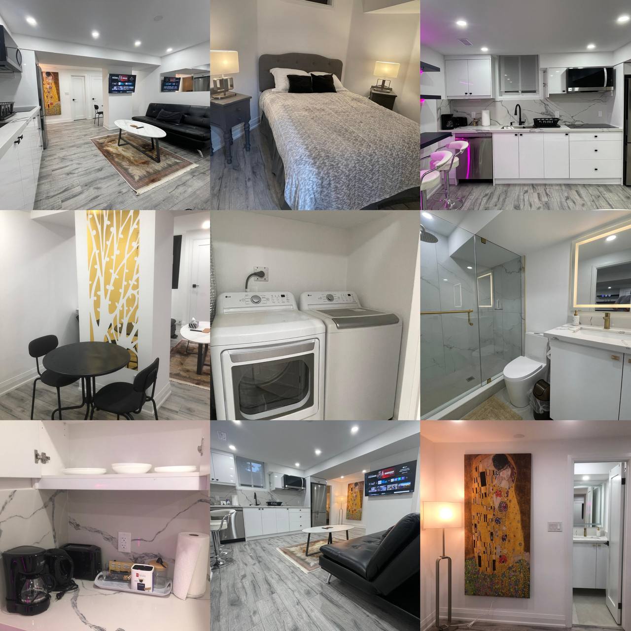 یک واحد یک‌خوابه در بیسمنت مدرن و تازه‌ساخته‌شده با امکانات کامل